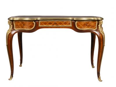 Napoleon III Ormolu Mounted Tulipwood Bureau Plat Attributed to Wassmus