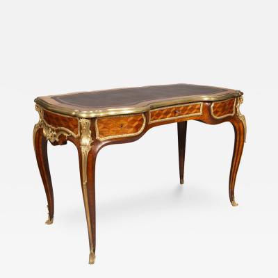 Napoleon III Ormolu Mounted Tulipwood Bureau Plat Attributed to Wassmus