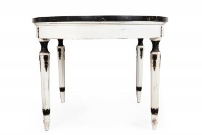 Napoleon III Ovular Dining Table with Nero Portoro Marble Top