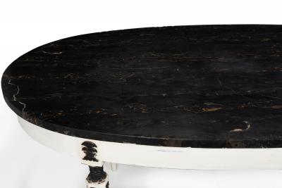 Napoleon III Ovular Dining Table with Nero Portoro Marble Top