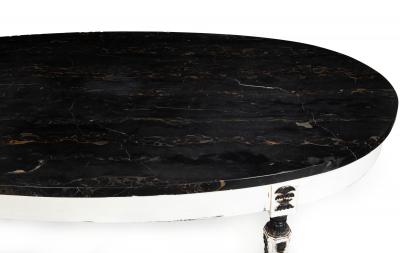 Napoleon III Ovular Dining Table with Nero Portoro Marble Top