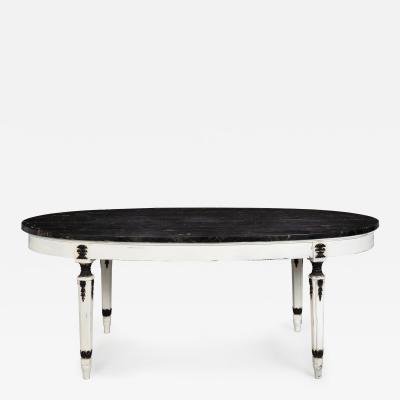 Napoleon III Ovular Dining Table with Nero Portoro Marble Top