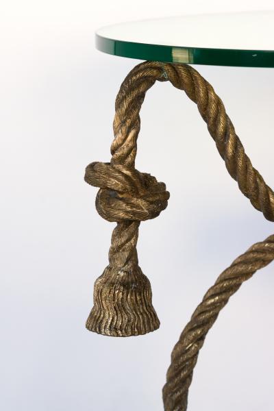 Napoleon III Solid Brass Knotted Rope Occasional Table Circa 1885