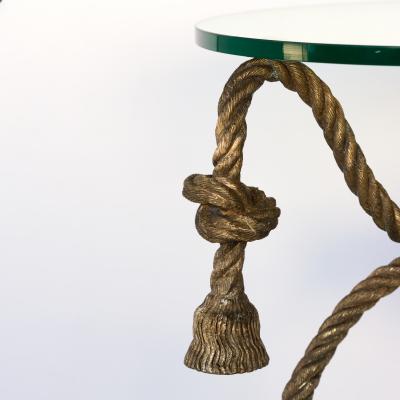 Napoleon III Solid Brass Knotted Rope Occasional Table Circa 1885