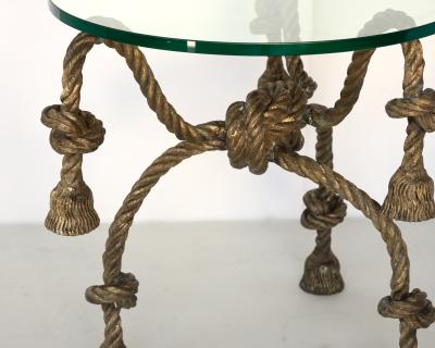 Napoleon III Solid Brass Knotted Rope Occasional Table Circa 1885