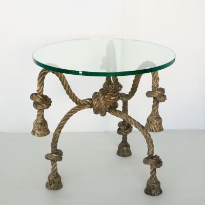 Napoleon III Solid Brass Knotted Rope Occasional Table Circa 1885