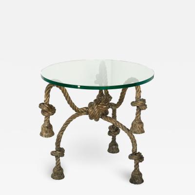 Napoleon III Solid Brass Knotted Rope Occasional Table Circa 1885