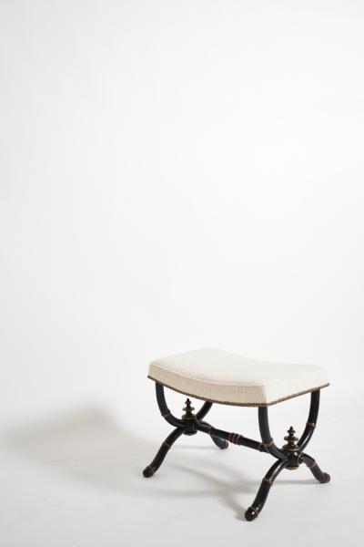Napoleon III curule faux bamboo stool XIXth c 