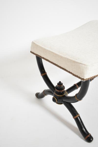 Napoleon III curule faux bamboo stool XIXth c 