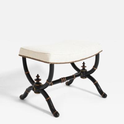 Napoleon III curule faux bamboo stool XIXth c 