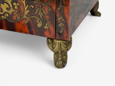 Napoleon lll French Inkwell Desk Set Boulle Inlay Tortoise France 19th c 