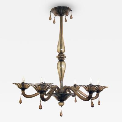 Napoleone Martinuzzi An Elegant Murano 1930s Napoleone Martinuzzi for Venini chandelier