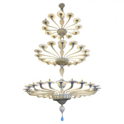 Napoleone Martinuzzi Majestic Rationalist Murano Glass Chandelier by Napoleone Martinuzzi 1930