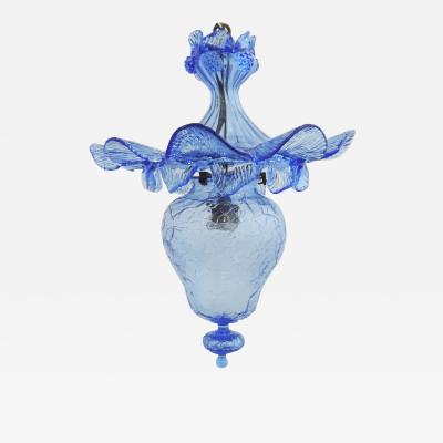 Napoleone Martinuzzi Napoleone Martinuzzi Blue Murano Glass Pendant Lamp