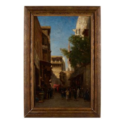 Narcisse Berch re Cairo Wedding Procession an Orientalist Painting by Narcisse Berch re