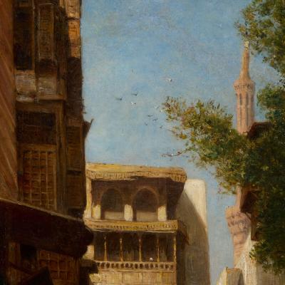 Narcisse Berch re Cairo Wedding Procession an Orientalist Painting by Narcisse Berch re