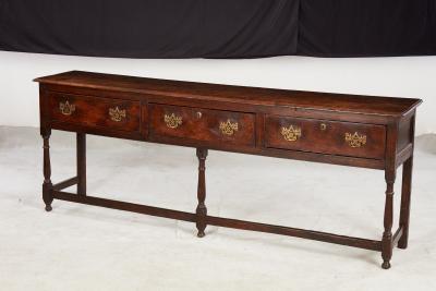 Narrow 18th c Well Patinated English Oak Sideboard