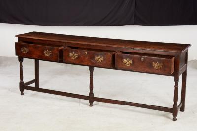 Narrow 18th c Well Patinated English Oak Sideboard