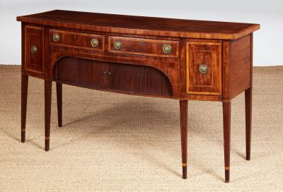 Narrow Georgian Mahogany and Satinwood Sideboard