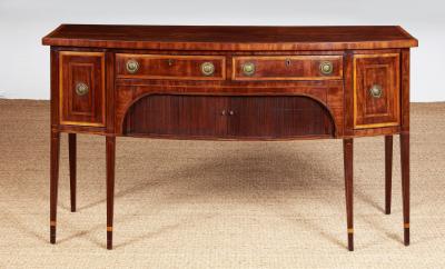 Narrow Georgian Mahogany and Satinwood Sideboard