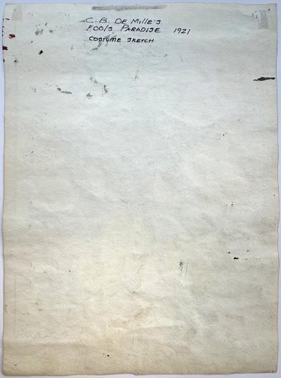 Natacha Rambova Siam Royal in Candle Headdress Cecil B DeMille Costume Drawing