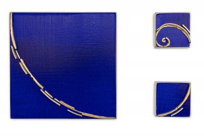 Natale Adgnot Mixed Media Wall Collage Titled Fibonacci Spiral 