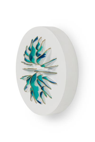 Natale Adgnot Mixed Media Wall Sculpture Titled Mumyoi Lamellae 