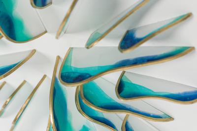 Natale Adgnot Mixed Media Wall Sculpture Titled Mumyoi Lamellae 