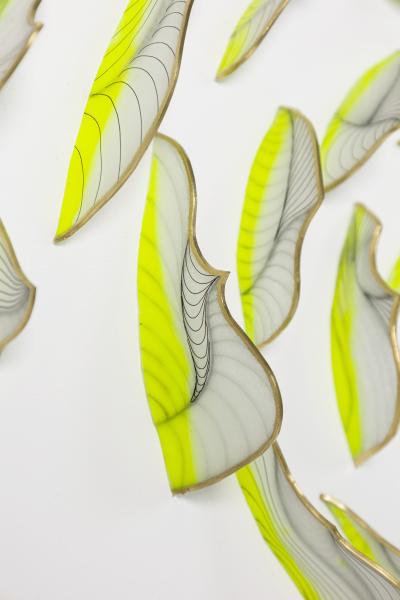 Natale Adgnot Mixed Media Wall Sculpture Titled Reflex Dispersion Round 