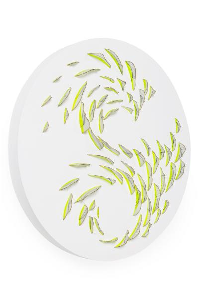 Natale Adgnot Mixed Media Wall Sculpture Titled Reflex Dispersion Round 