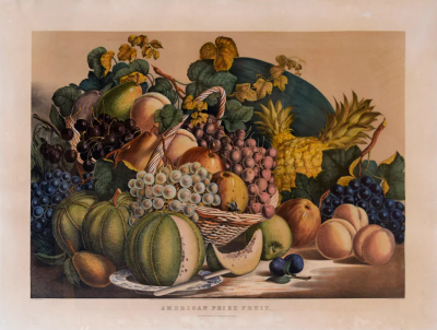 Nathaniel Currier NATHANIEL CURRIER 1813 1888 JAMES IVES 1824 1895 AMERICAN PRIZE FRUIT