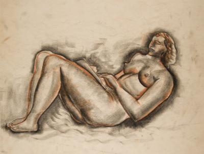 Reclining Nude Painting By Koola Adams