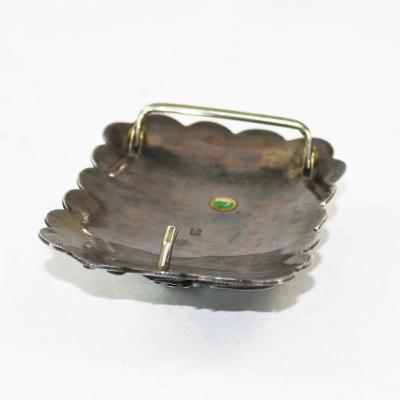 Native American Sterling Silver Turquoise Buckle 4 4ozt