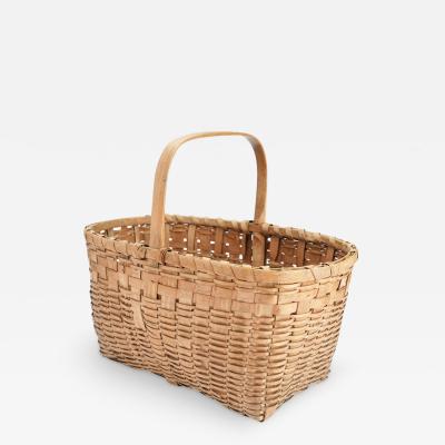 Native American ash splint market basket 1880 1900 