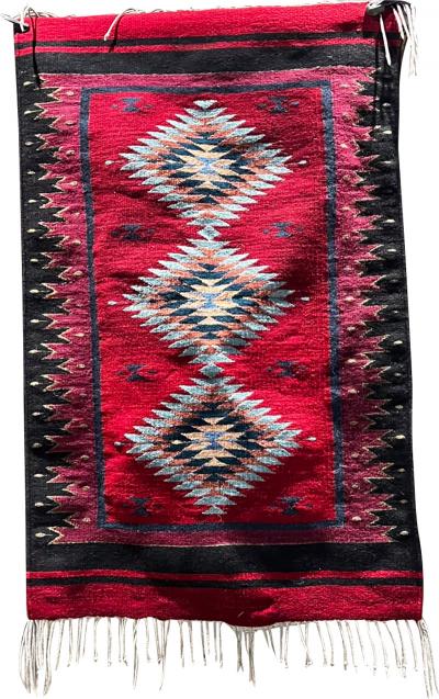 Native Navajo Style Wall Art Tapestry Colorful Black Pink Red Rug