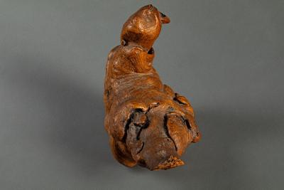 Natural Burlwood Form of a Pigeon
