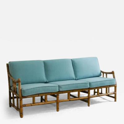 Natural Finish Bamboo Sofa 1980s