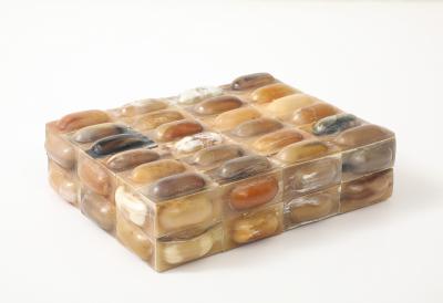 Natural Horn Oval Tiled Clad Box