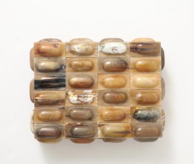 Natural Horn Oval Tiled Clad Box