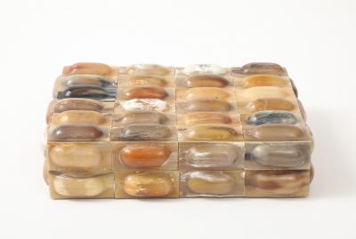 Natural Horn Oval Tiled Clad Box