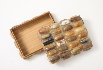Natural Horn Oval Tiled Clad Box