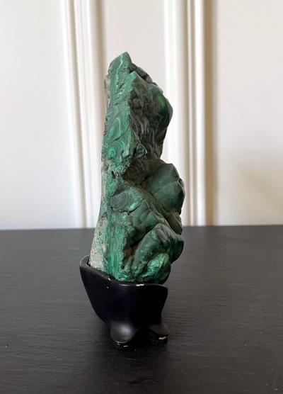Natural Malachite Rock on Display Stand as Chinese Scholar Stone