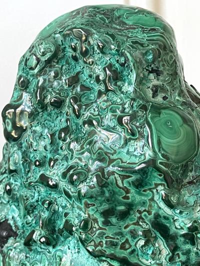 Natural Malachite Rock on Display Stand as Chinese Scholar Stone