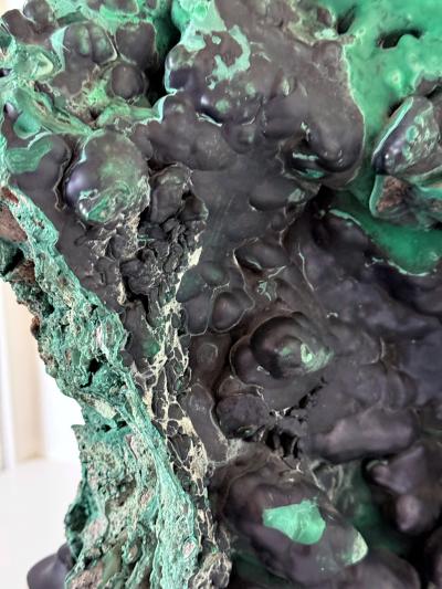 Natural Malachite Rock on Display Stand as Chinese Scholar Stone