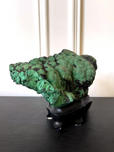 Natural Malachite Rock on Display Stand as a Scholar Stone