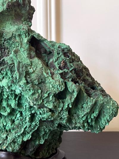 Natural Malachite Scholar Stone on Display Stand