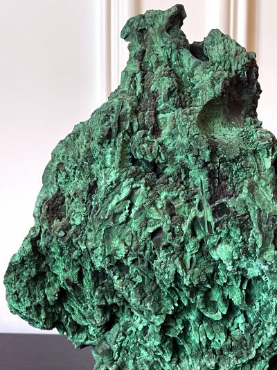 Natural Malachite Scholar Stone on Display Stand