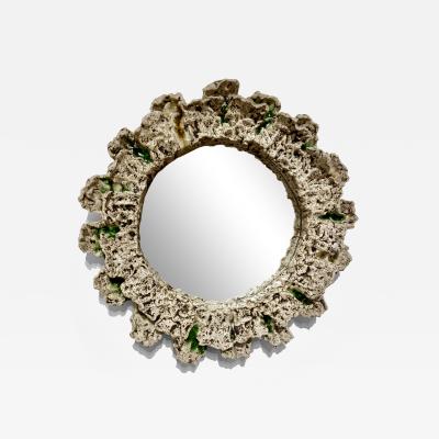 Nature inspired freeform Ceramic Mirror Made By Aram C Stamped Aram C 