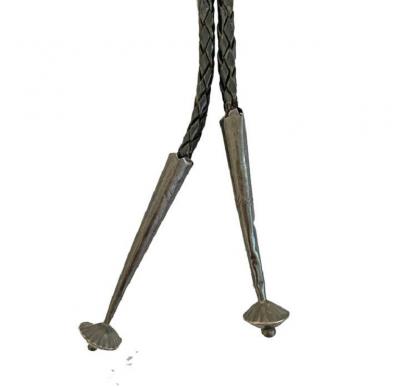 Navajo Dine bolo with large turquoise stone and silver tips