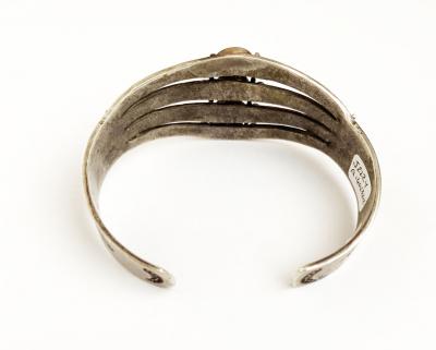 Navajo Dine bracelet with stacked oval turquoise stones